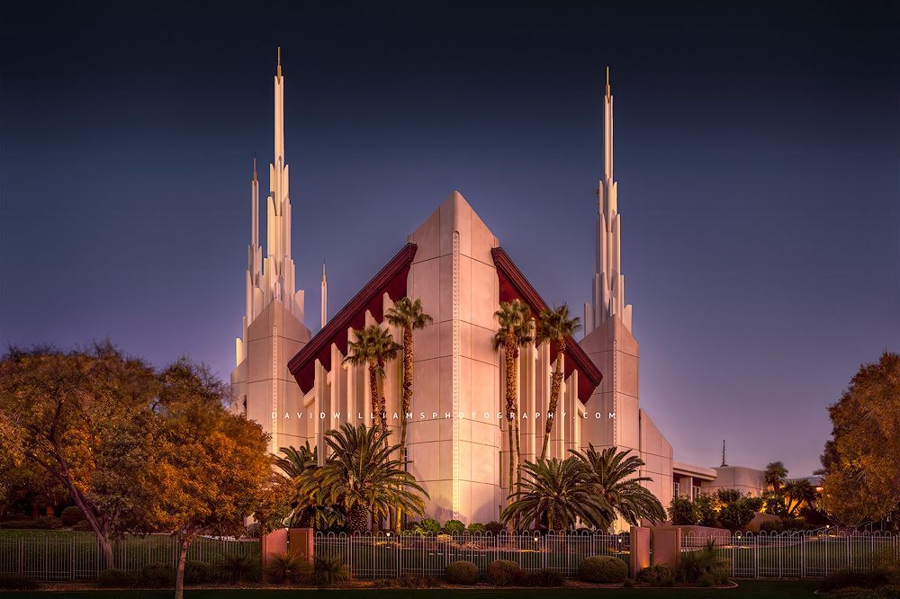 Sunset at the Las Vegas LDS Temple, Nevada