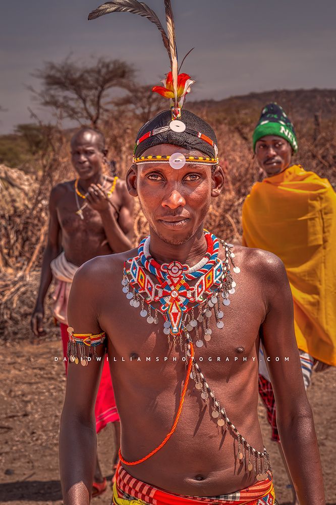 A Maasai Warrior in traditional clothing, Samburu, Kenya