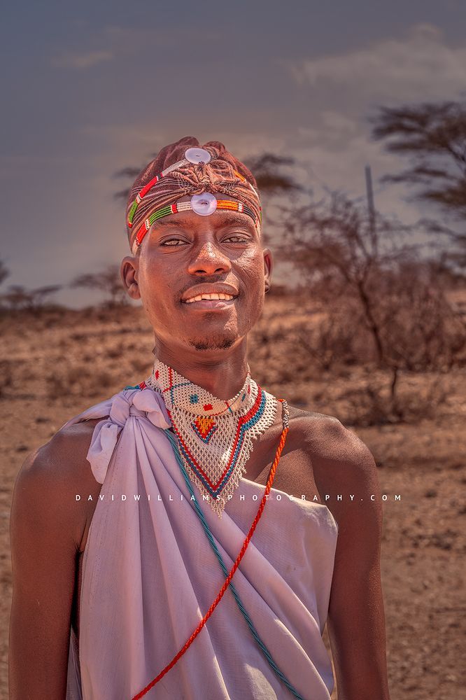 A Maasai Warrior in traditional clothing, Samburu, Kenya