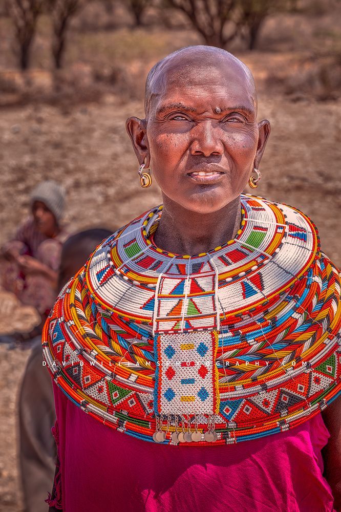 A Maasai woman in traditional Maasai clothing, Samburu, Kenya