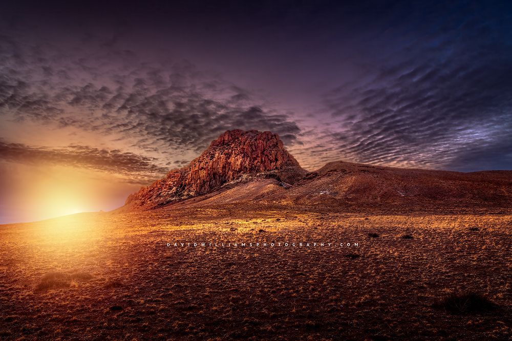 A magical sunset at Mitton Rock,  Farmington, New Mexico
