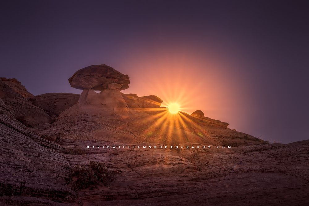 Vibrant colors and sun beams at sunset, Paria Utah