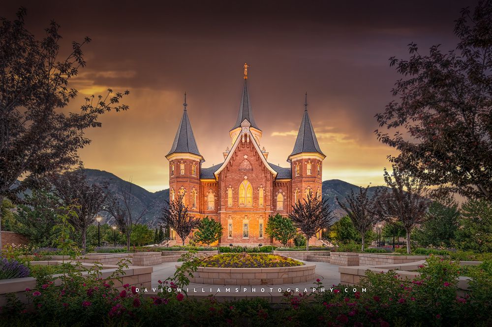 Pastel skies over the Provo Center LDS Temple, UT