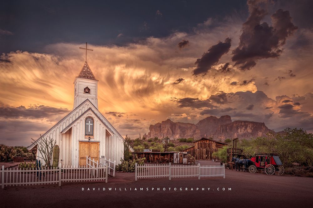 Color clouds at the historic Church Museum, Apache Junction Arizona