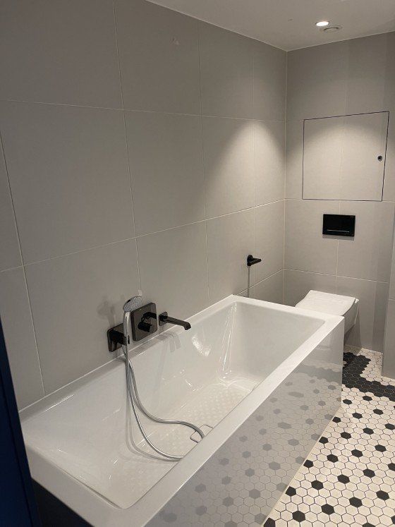 clients work bath checked floor