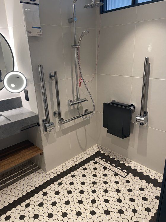 clients work mosaic tile bathroom