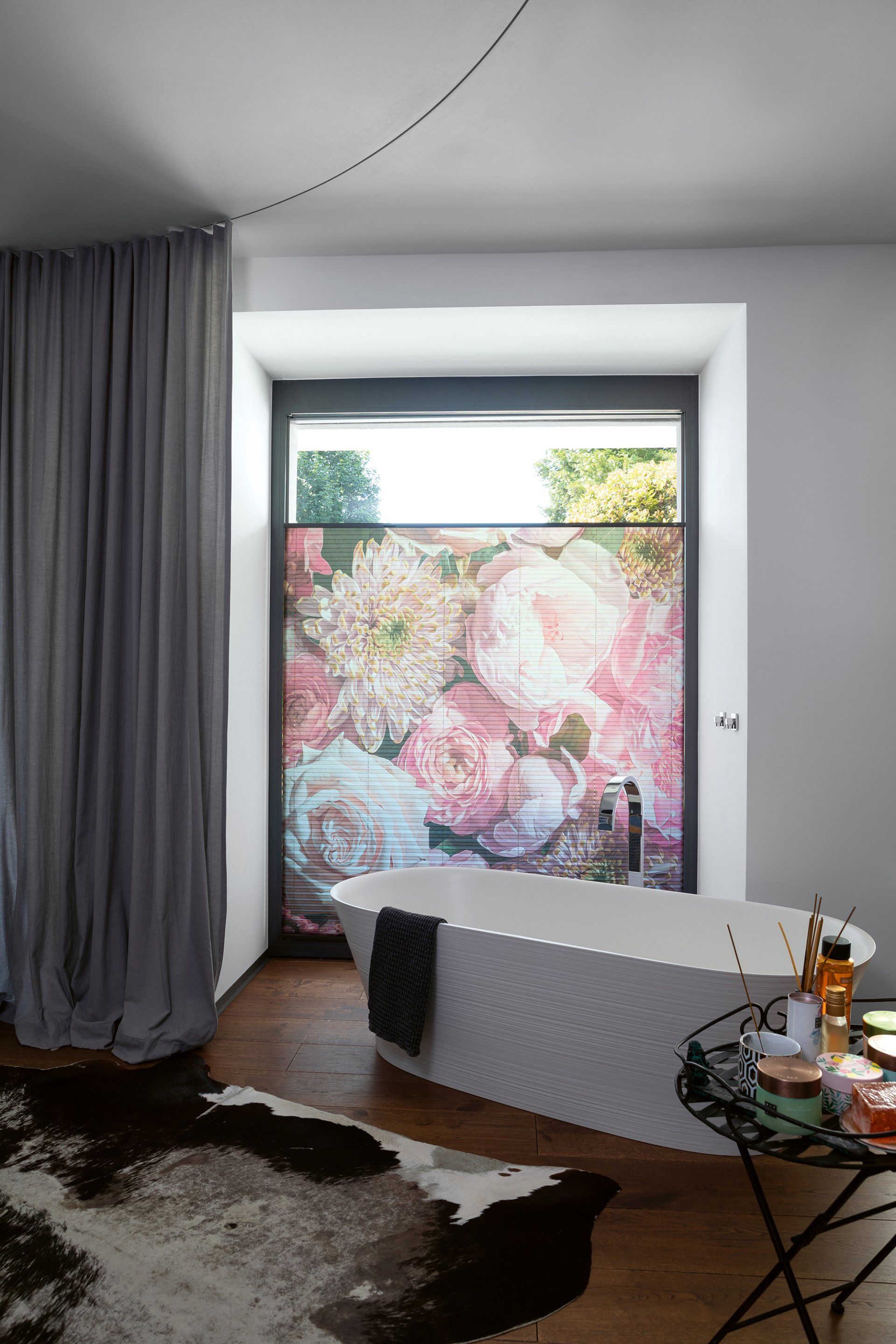 Plissee Vorhang Donna Plissee Vorhang MHZ Mit großen Blumen