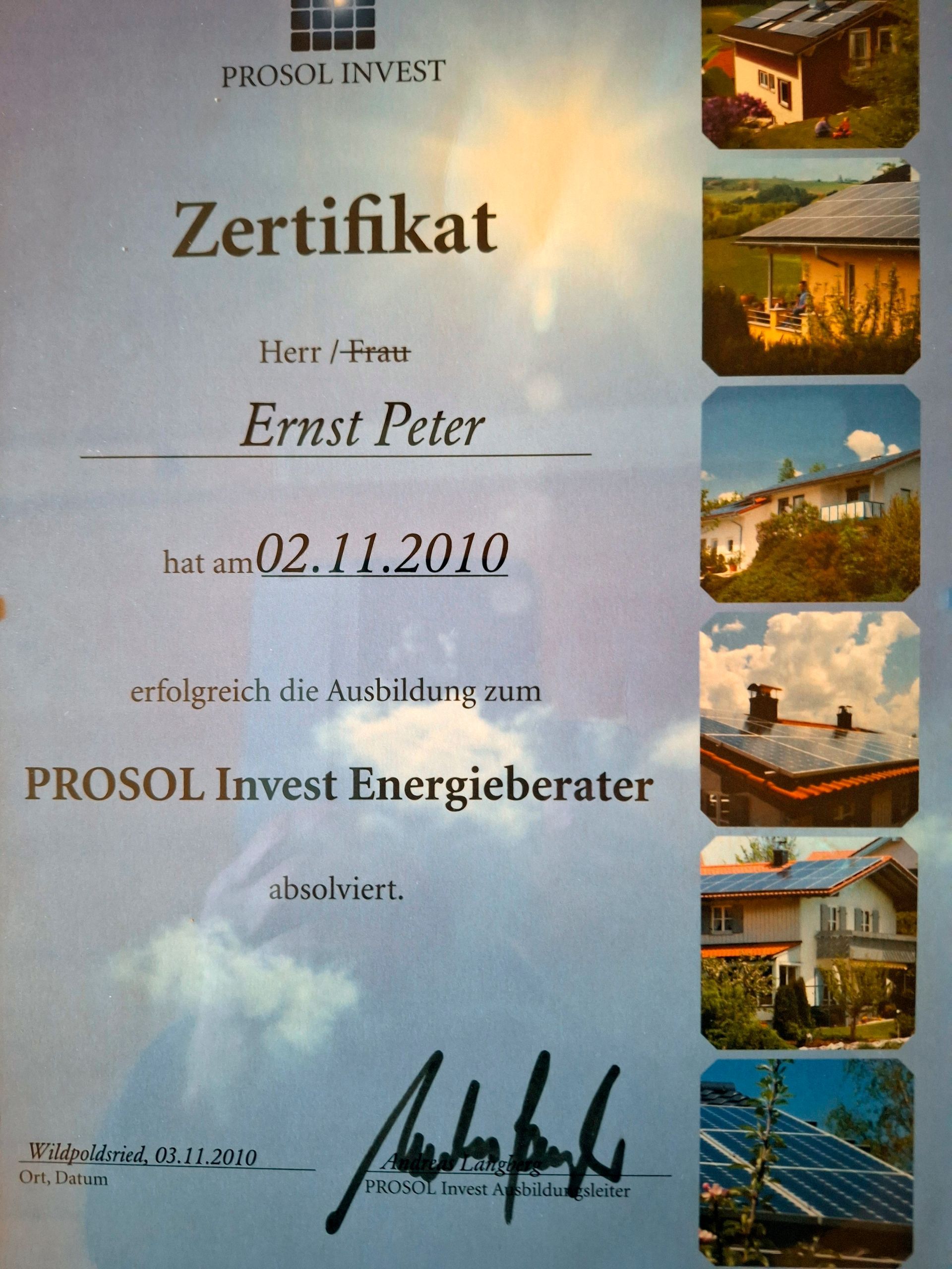 Energieberater PROSOL Invest
