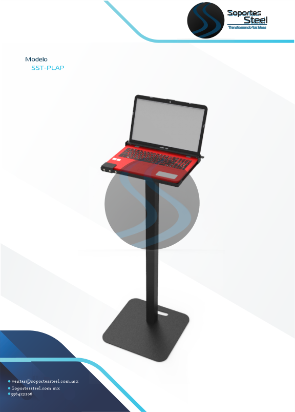 Pedestal para lap top, pedestal de seguridad para lap top, base tipo pedestal para lap top