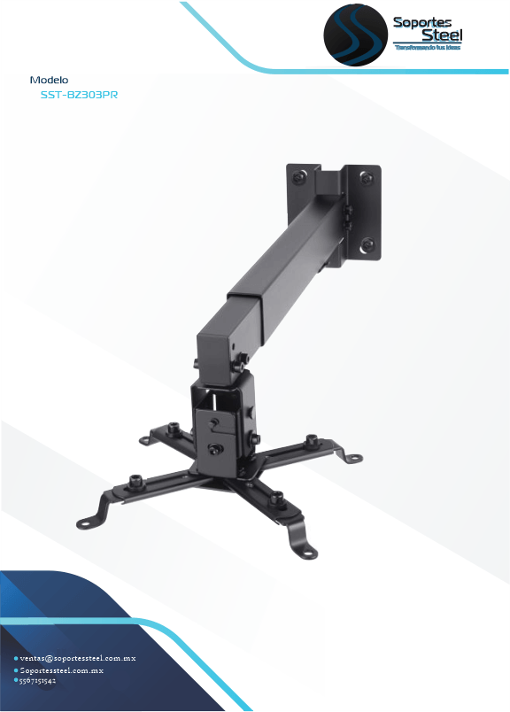 soporte a pared para video proyector, base a pared para video proyector, soporte ajustable para video proyector