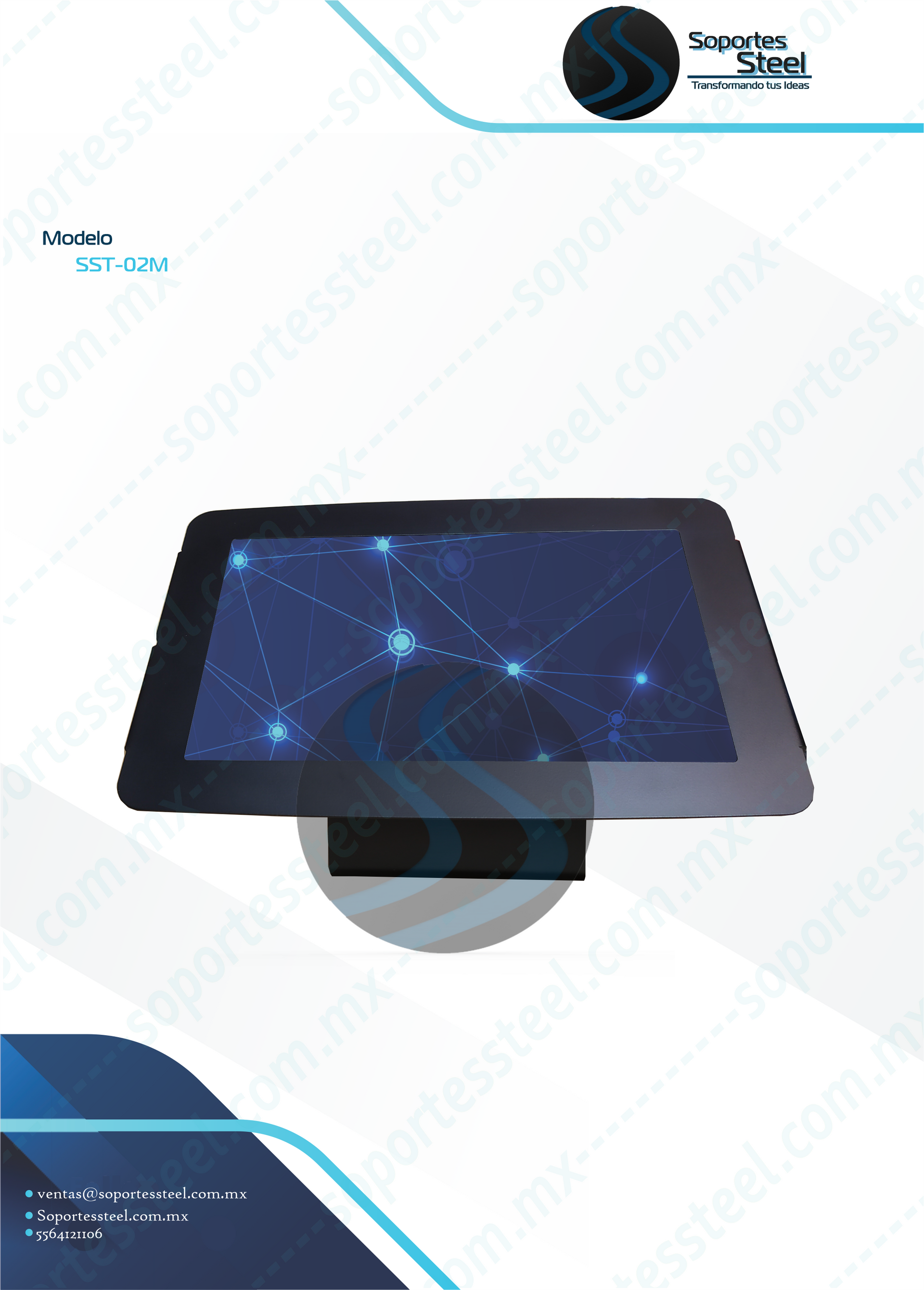 Soporte antirrobo para tablet, soporte en acero-para-tablet, soporte para tabletas ipad, galaxy. lenovo