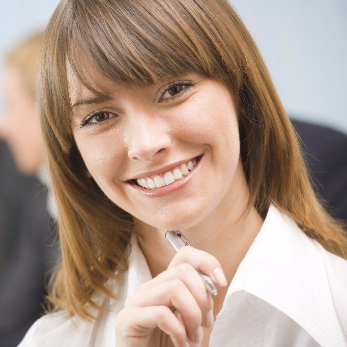 Smiling and calm woman, sharing a positive testimonial after successful therapy at Steady Sense.