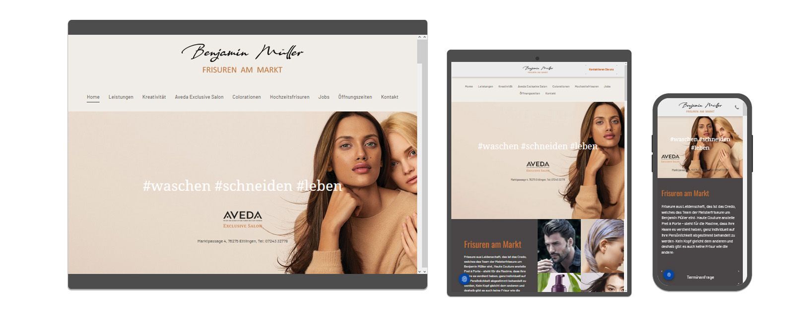 Website responsive Design Friseur Ettlingen