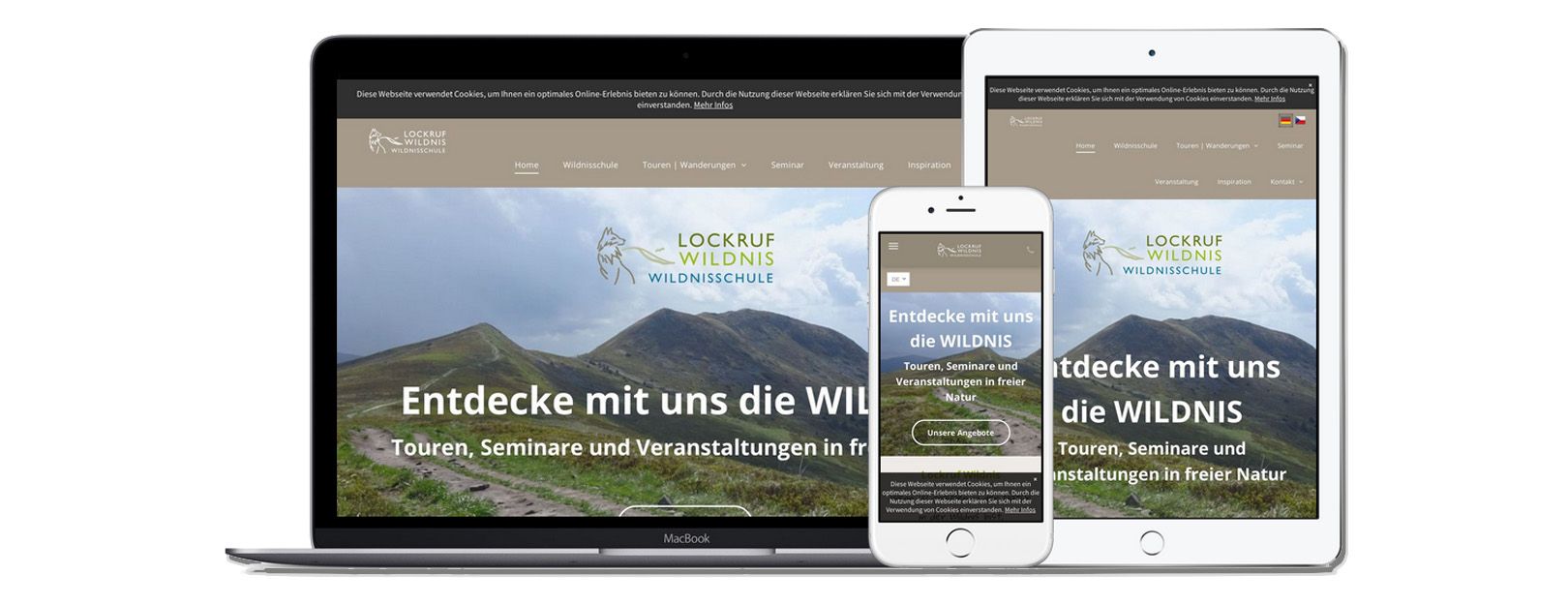 Internetseite Wandertouren Tourismus