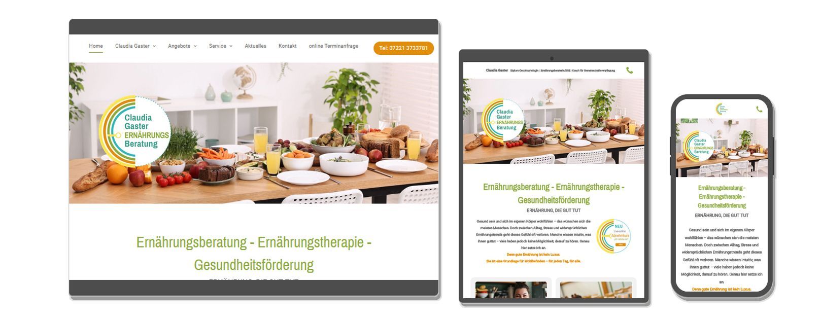 Individuelle Websites – responsiv, SEO optimiert für Ernährungsberatung in Baden-Baden