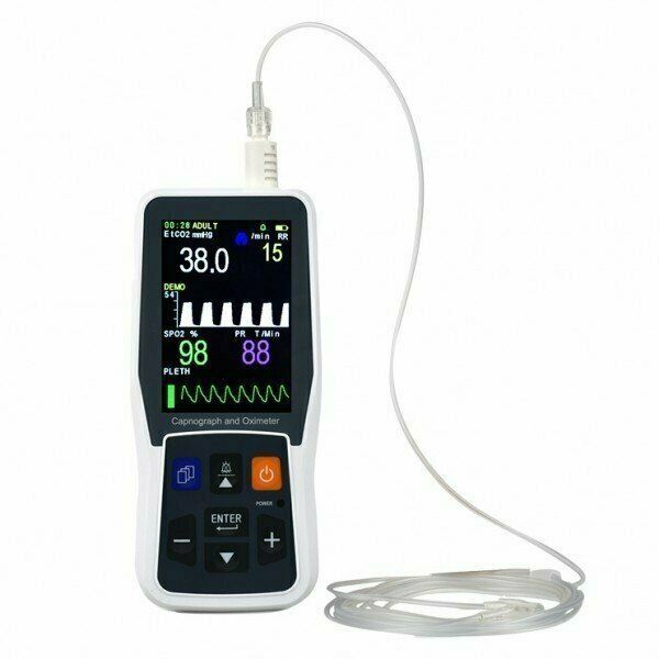 Capnógrafo + pulsioxímetro PC-900B portátil para monitorización de EtCO2, SpO2 y frecuencia respiratoria