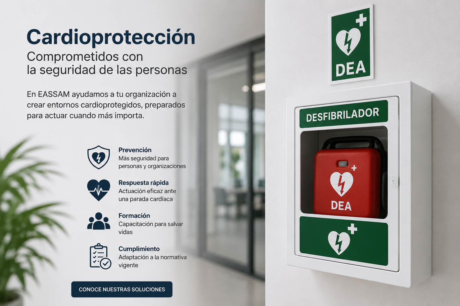 Soluciones de cardioprotección con desfibriladores DEA para empresas y centros sanitarios