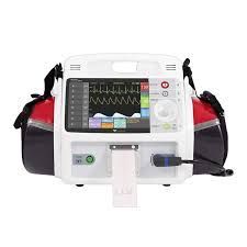 Monitor desfibrilador Rescue Life 9 para emergencias, con ECG, palas integradas y opciones de capnografía y SpO₂.