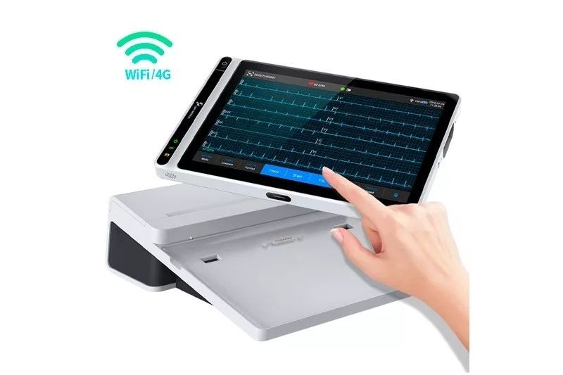 Electroecardiógrafo 600G con impresión automática y software gratuito para gestión de informs.