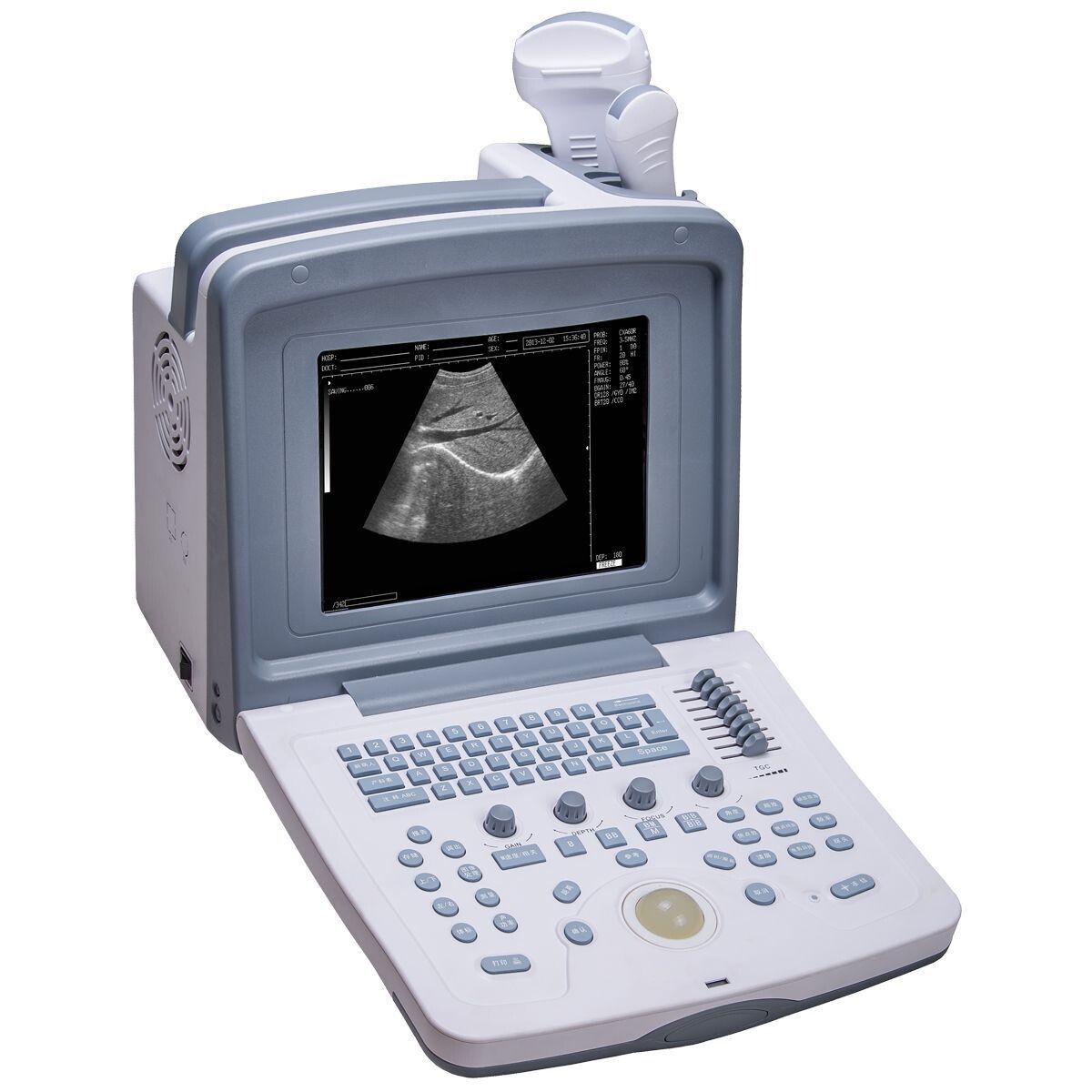 Equipo WED‑9618 compacto y versátil, adecuado para estudios ecográficos en múltiples aplicaciones médicas.