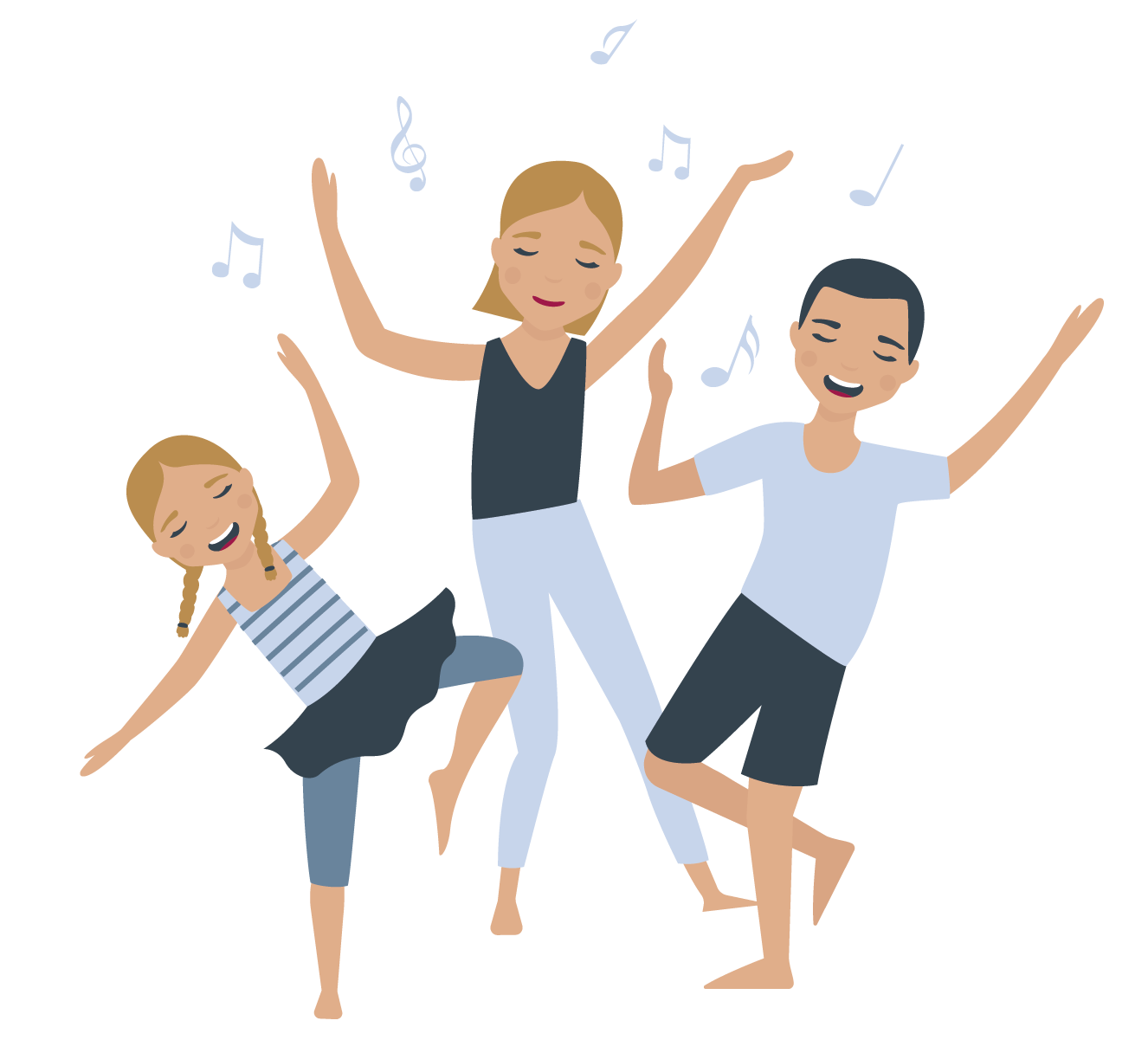 Auf dem Bild sieht man Kinder, die tanzen Fit mit Hip Hop - Mein Bewegungskurs für Kinder