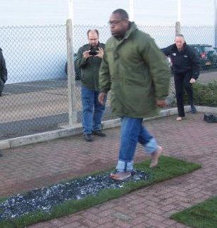 Lenny Henry walking on fire Lenny Henry walking on fire