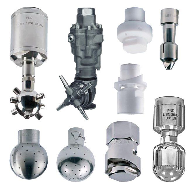 Various tank cleaning heads. Rotary tank cleaning CIP heads, static spray balls and more.