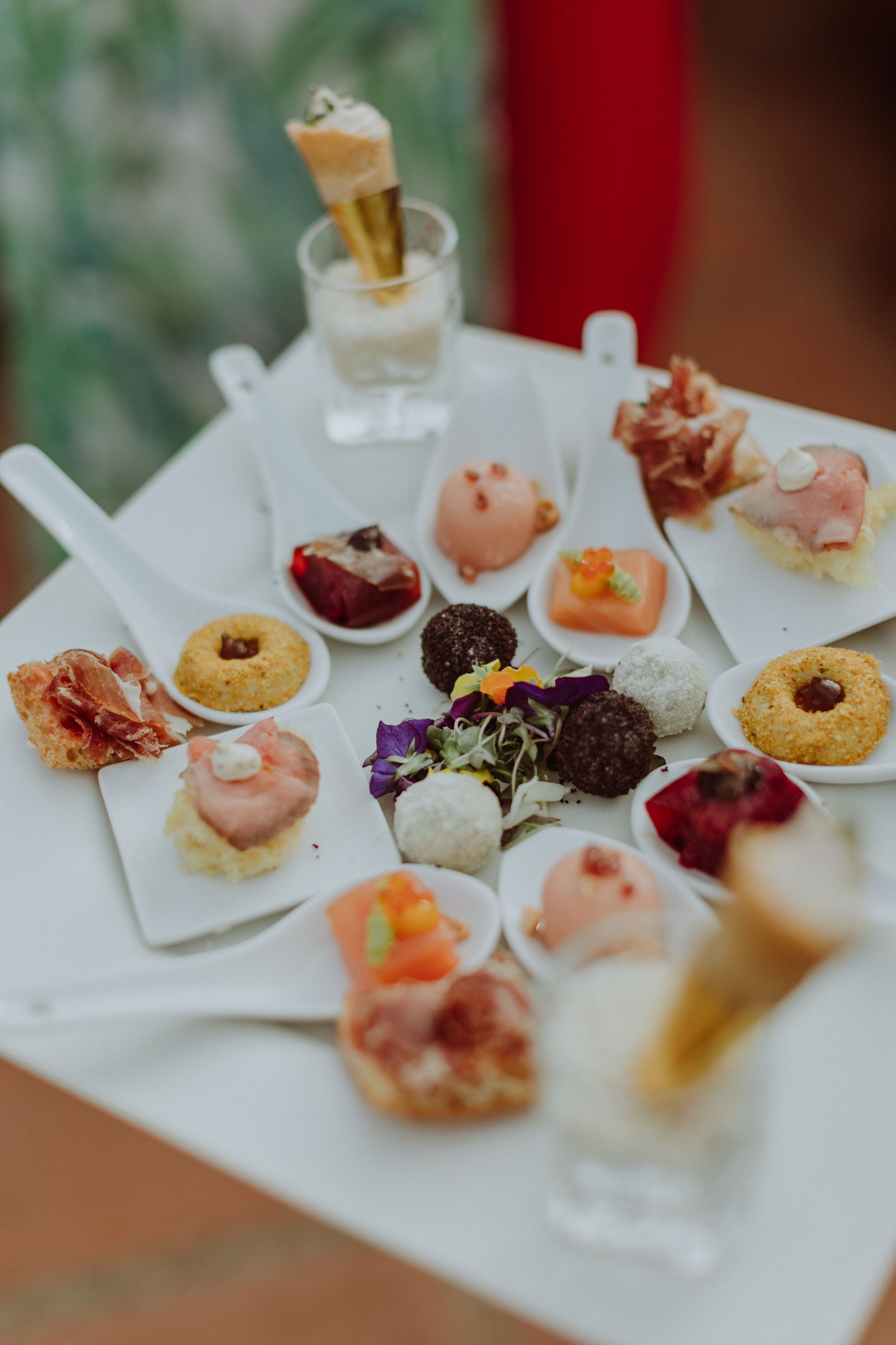 gastronomía y aperitivos con vistas al mar finca bodas, aperitivos