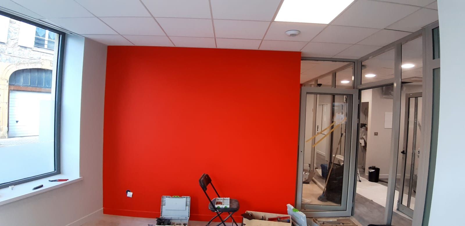 Travaux dans espace bancaire