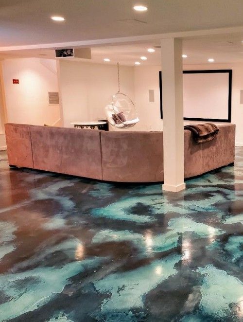 A unique floor in a contemporary basement