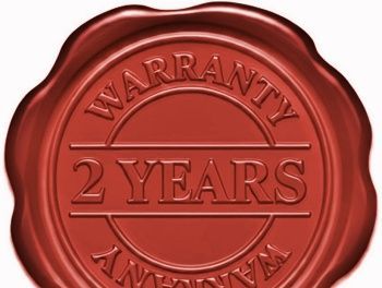 red wax seal imprinted with the words 2 years warranty