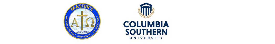 master's university and columbia southern university seals