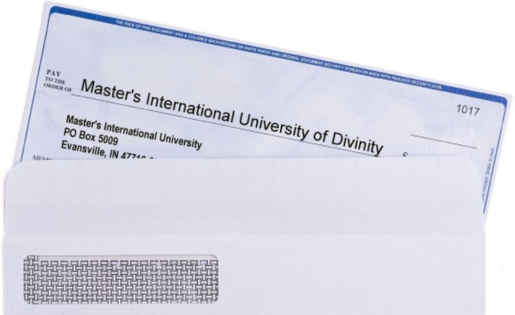 check or money order in the mail