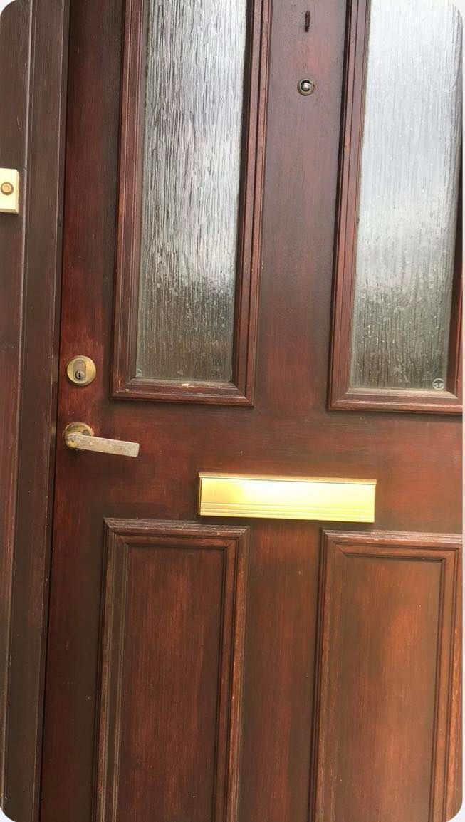 Our customer's door pre facelift
Note this is a top quality Nor Dan style door.