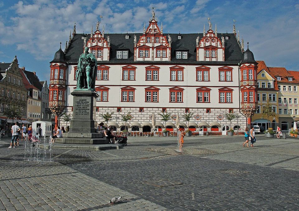Rathaus Coburg und Albert Denkmal Rathaus Coburg und Albert Denkmal