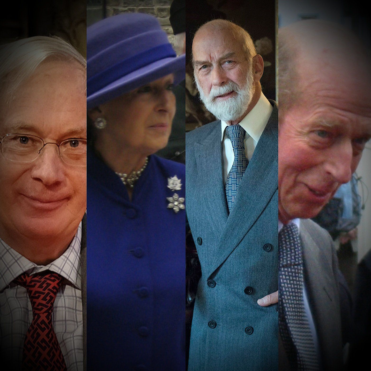 Richard, 2. Duke of Gloucester, Edward, 2. Duke of Kent, Alexandra Ogilvy und Prince Michael of Kent. die unbekannten Royals Richard, 2. Duke of Gloucester, Edward, 2. Duke of Kent, Alexandra Ogilvy und Prince Michael of Kent.