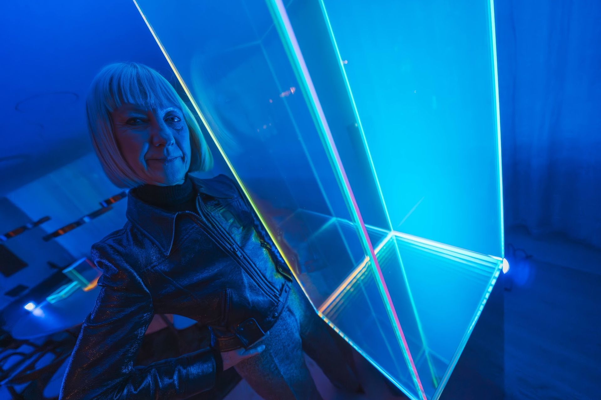 Artist Regina Schumann at Basalte Showroom in Düsseldorf