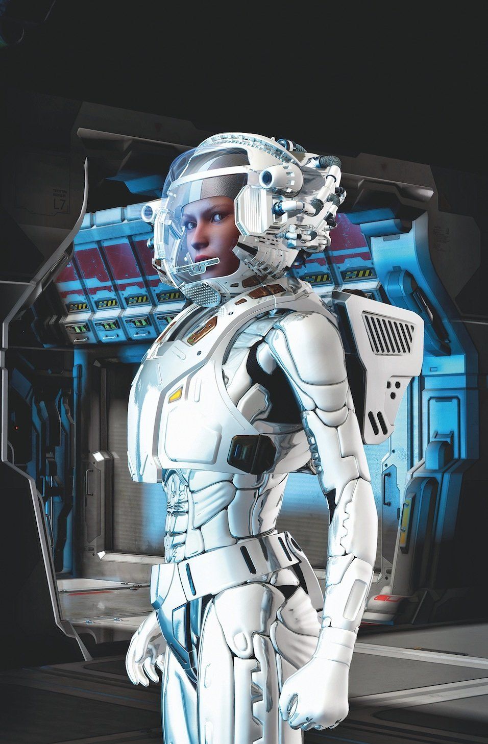 4 3D rendering of a futuristic astronaut. © Luca Oleastri/Alamy Stock Photo - From Moon Paradise by Assouline Alethea Magazine