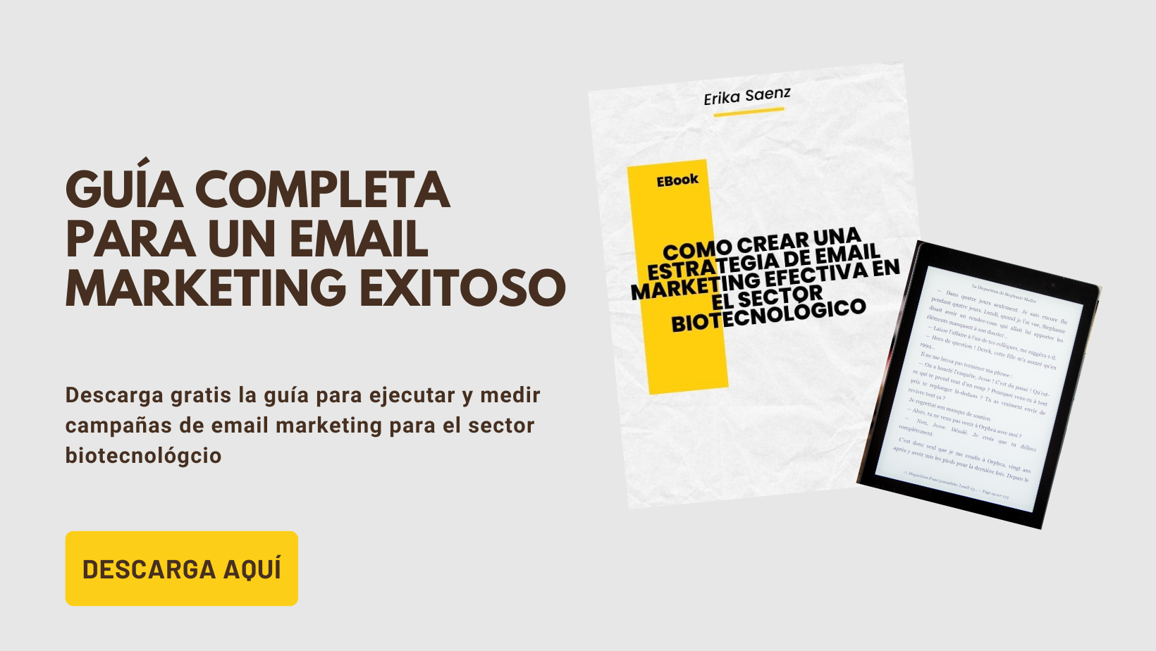 E-Book “COMO CREAR UNA ESTRATEGIA DE EMAIL MARKETING EFECTIVA EN EL SECTOR BIOTECNOLÓGICO”