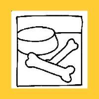 dog bowl with bones