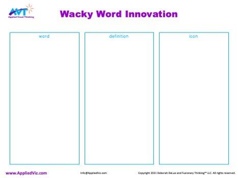 Wacky Word Innovation template - 3 column blank template