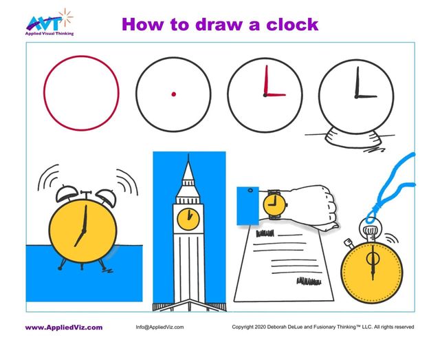 How to draw a clock step by step