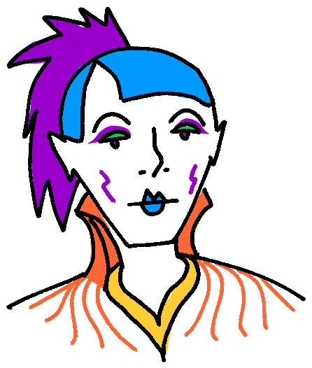 drawing of a yellow suitcase with orange straps and corners