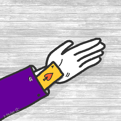 Hand with ace up their sleeve