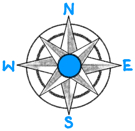 drawing of a compass