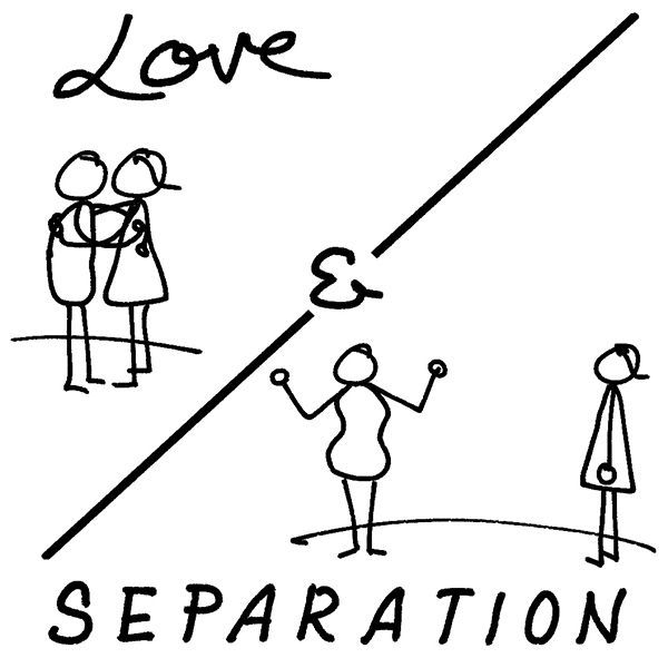 2 Drawings. The first is of two people embracing, labeled