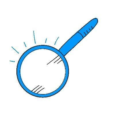 Blue magnifying glass