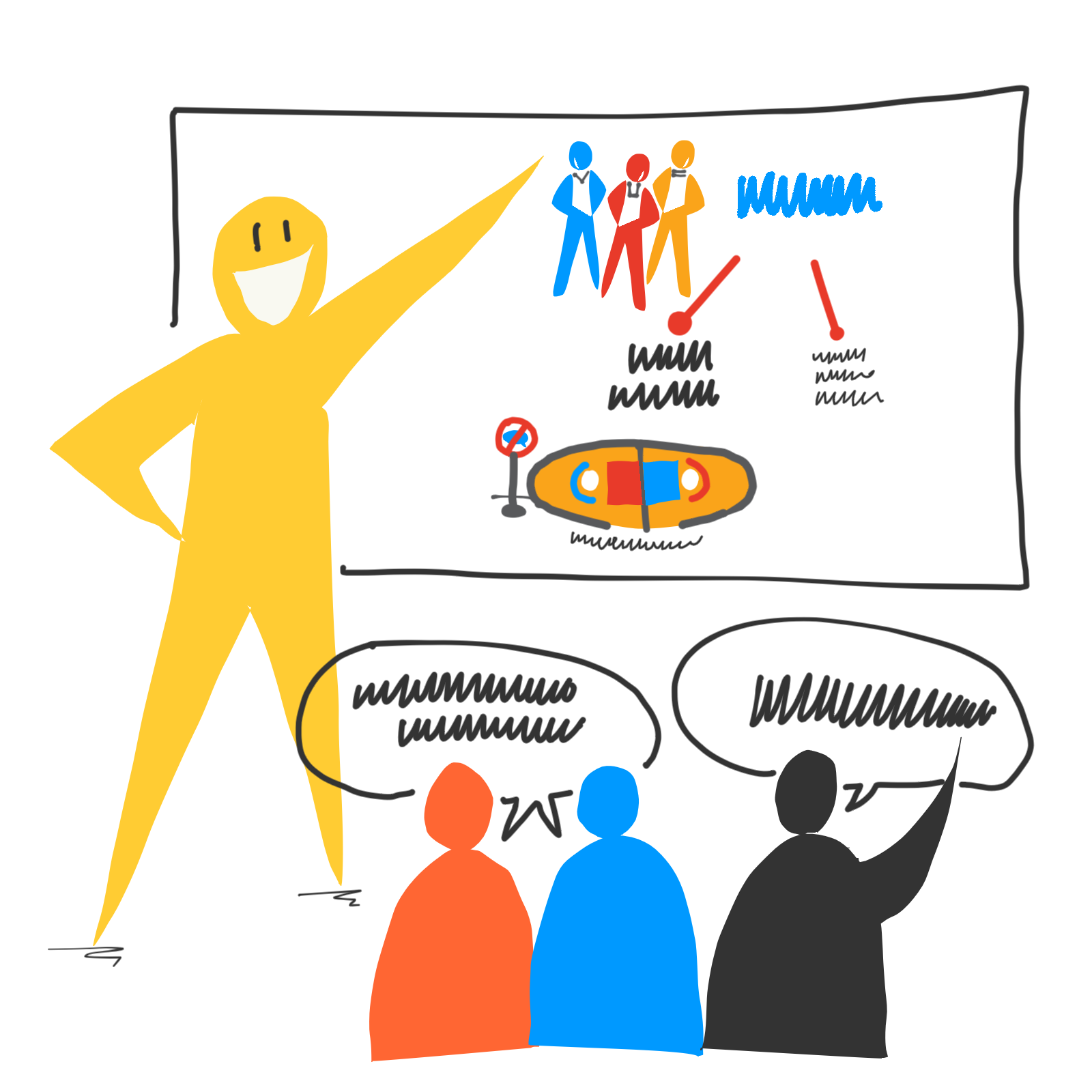 A confident speaker making an impactful presentation