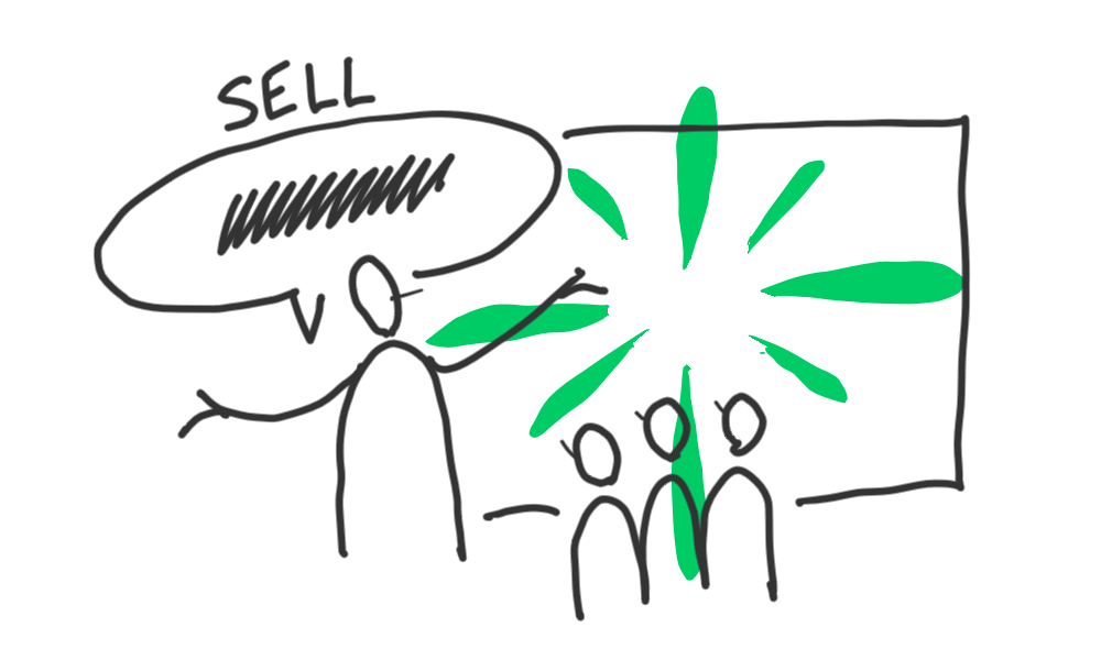 Selling  conversation graphic