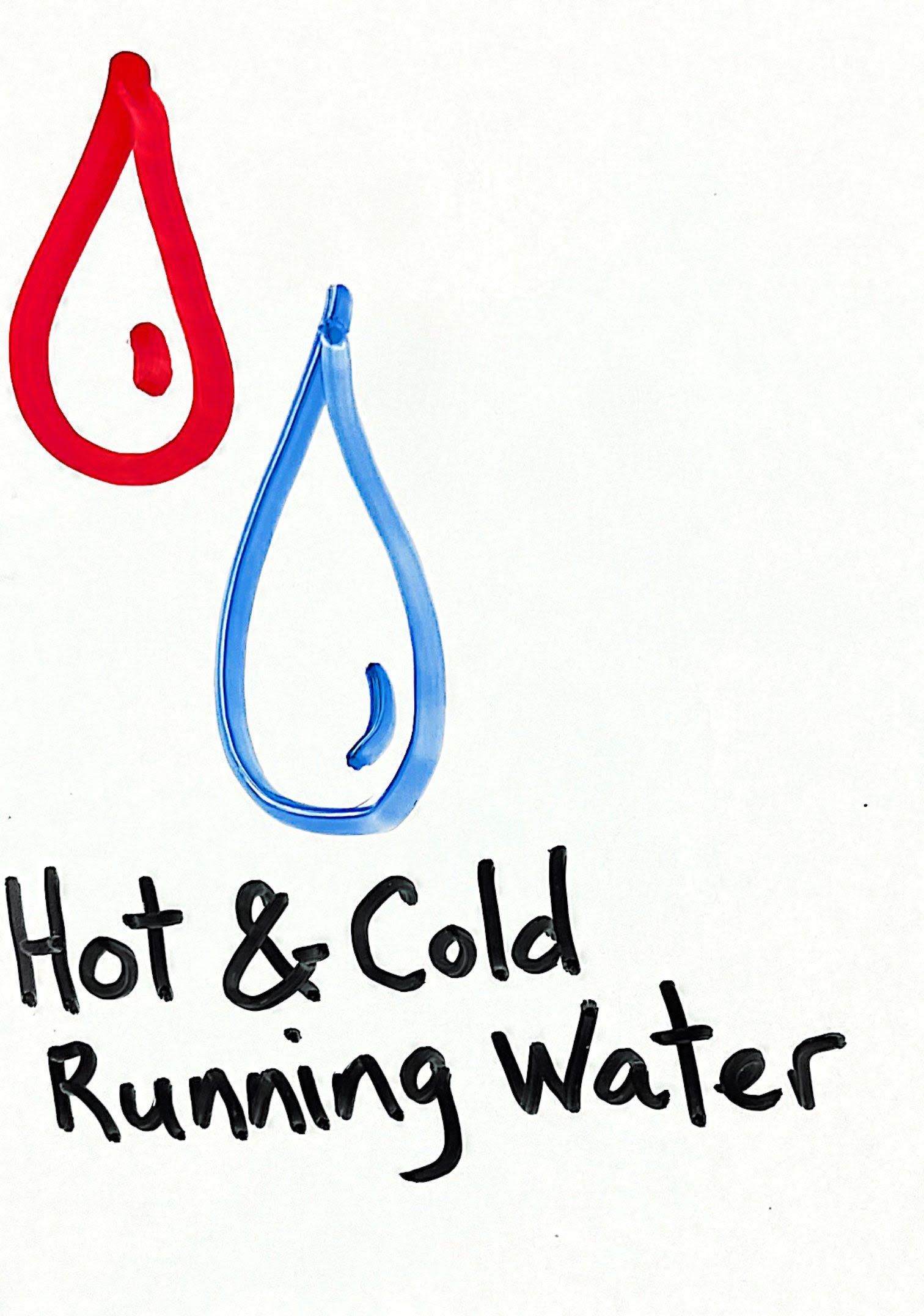 Hot and cold water drops icon